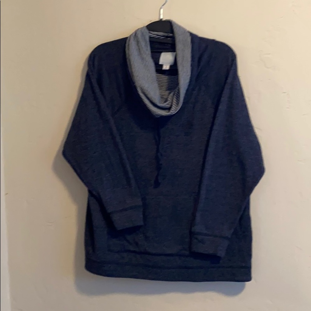 Blue Cowl Neck Top  Size 1X